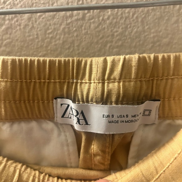 Women’s Zara Light Tan Drawstring Elastic Waist Shorts - Picture 2 of 4